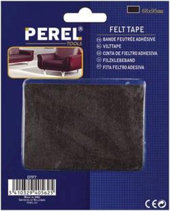 Lepicí čtvercové suché zipy Perel DTF7, (d x š) 95 mm x 68 mm, černá, 1 ks