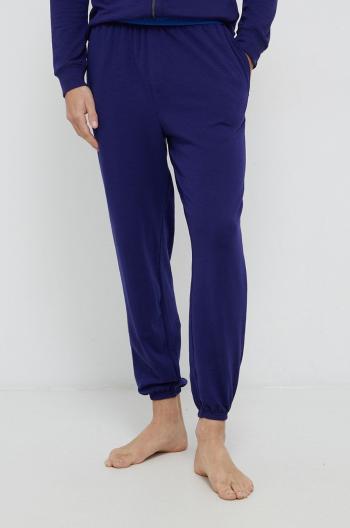 Pyžamové kalhoty Calvin Klein Underwear pánské, fialová barva, hladké