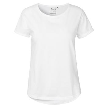 Neutral Dámské tričko s ohrnutými rukávy z organické Fairtrade bavlny - Bílá | XL