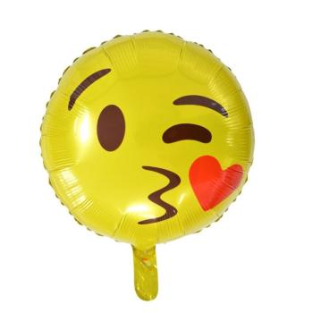 Balón foliový Smajlík Kiss 45 cm - BALONČ