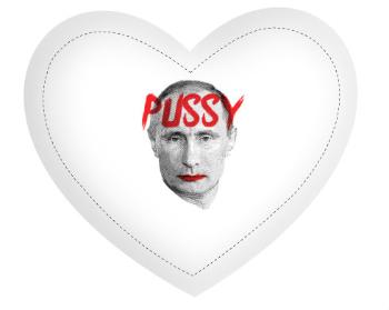 Polštář Srdce Pussy Putin