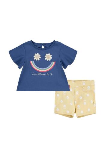 Kojenecká sada Levi's LVG SMILEY FLOUNCE TEE & SHORT žlutá barva