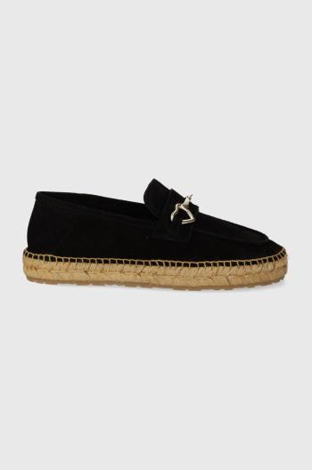 Semišové espadrilky Love Moschino černá barva, JA10592G0IIG0000