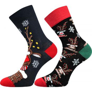Lonka CHRISTMAS REINDEER 2P Ponožky, černá, velikost 39-42