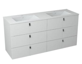 SAPHO MITRA umyvadlová skříňka s umyvadlem, 3 zásuvky, 150x70x46 cm, bílá 2XMT0811601-150