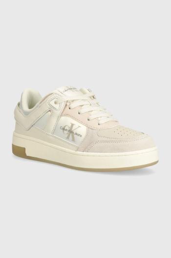 Sneakers boty Calvin Klein Jeans BASKET CUPSOLE LOW MIX ML MTR béžová barva, YW0YW01490