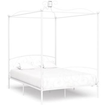 Rám postele s nebesy bílý kovový 140x200 cm (284471)