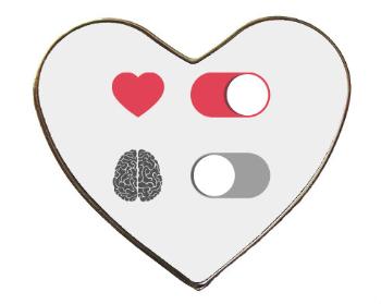 Magnet srdce kov love ON brain OFF
