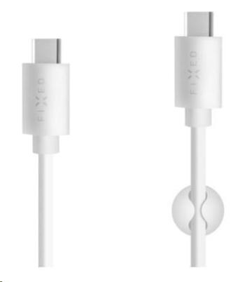 Fixed datový a nabíjecí kabel, USB-C -> USB-C, podpora PD, 60 W, délka 2 m, bílá