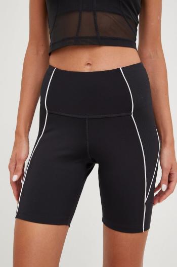Tréninkové šortky Reebok Workout Ready Poly dámské, černá barva, s aplikací, high waist