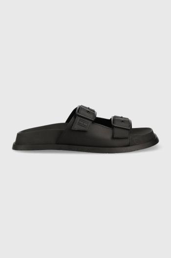 Pantofle Tommy Jeans SANDAL pánské, černá barva, EM0EM01148