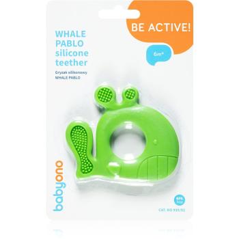 BabyOno Be Active kousátko 6m+ Whale Pablo Green 1 ks