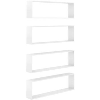 Shumee Nástěnné krychlové 4 ks bílé 100×15×30 cm dřevotříska, 807098 (807098)