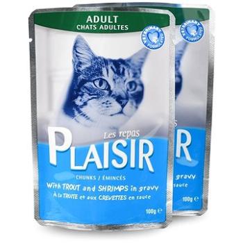 Plaisir Cat kapsička pstruh + krevety 22 × 100 g (8595657301010)