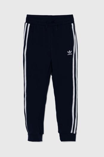 Dětské tepláky adidas Originals TREFOIL PANTS tmavomodrá barva, s aplikací, IY7486