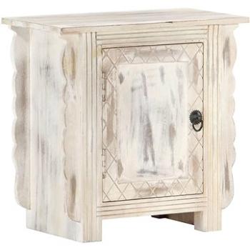 Noční stolek bílý 50 x 30 x 50 cm masivní mangovníkové dřevo (286389)