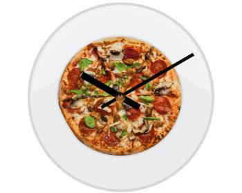 Hodiny skleněné pizza