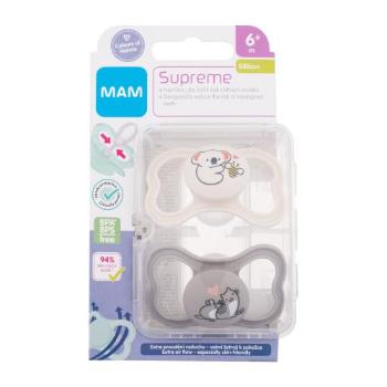 MAM Supreme Silicone Pacifier 6m+ White & Grey 2 ks dudlík pro děti