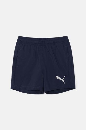 Dětské kraťasy Puma ACTIVE Woven Shorts tmavomodrá barva, s potiskem, nastavitelný pas, 586981