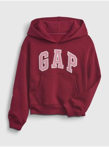 Červená holčičí mikina GAP Logo fleece hoodie