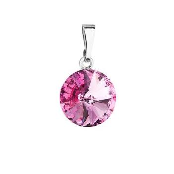 Přívěsek bižuterie se Swarovski krystaly růžový kulatý 54001.3 rose