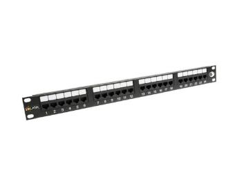 Solarix Patch panel  24 x RJ45 CAT6 UTP 350 MHz černý 1U, 24200024