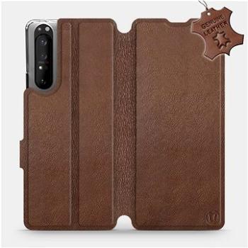 Flip pouzdro na mobil Sony Xperia 1 II - Hnědé - kožené -  Brown Leather (5903516242702)