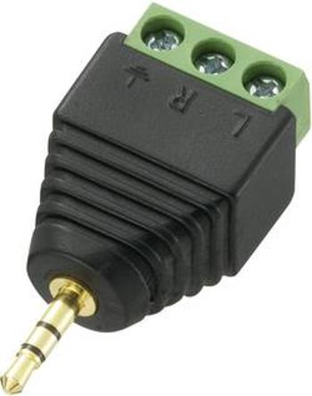 Jack konektor 2.5 mm TRU COMPONENTS stereo zástrčka, rovná, pólů 3, černá, 1 ks