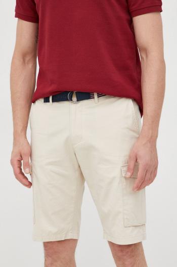 Bavlněné šortky Tommy Hilfiger pánské, béžová barva