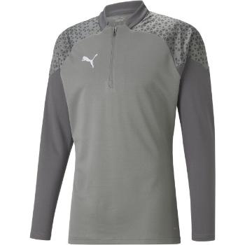 Puma TEAMCUP TRAINING 1/4 ZIP TOP Pánská sportovní mikina, šedá, velikost