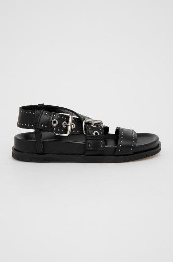 Kožené sandály AllSaints NINA dámské, černá barva