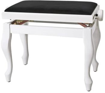 GEWA Piano Bench Deluxe Classic Dřevěná stolička ke klavíru White Gloss