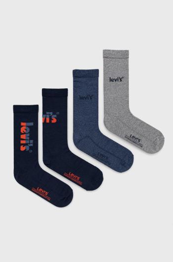 Ponožky Levi's 4-pack pánské, tmavomodrá barva