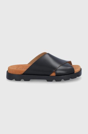 Kožené pantofle Camper Brutus Sandal pánské, černá barva