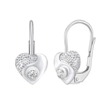 Silvego náušnice srdce se Swarovski Zirconia SILVEGO70205W