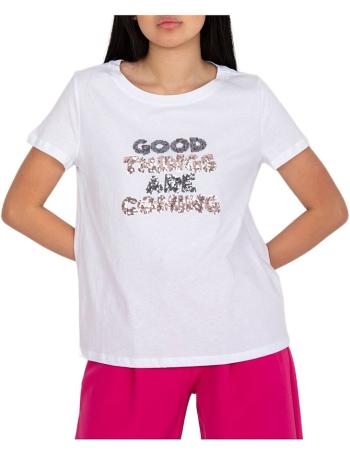 Bílé dámské bavlněné tričko s nápisem vel. L