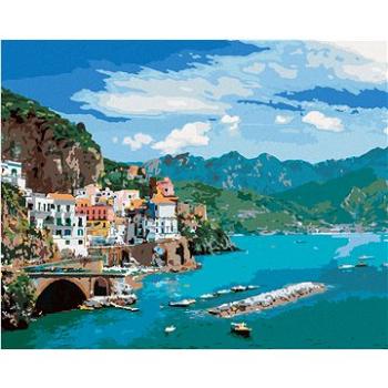 Diamondi - Diamantové malování - KRAJINA NA POBŘEŽÍ AMALFI V ITÁLII, 40x50 cm, Vypnuté plátno na rám (606926B)