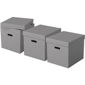 ESSELTE Home krychlová 32 x 31.5 x 36.5 cm, šedá - set 3 ks (628289)