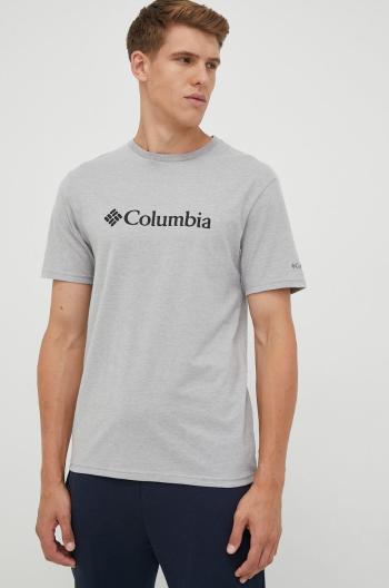 Tričko Columbia šedá barva, s potiskem