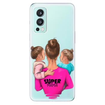 Odolné silikonové pouzdro iSaprio - Super Mama - Two Girls - OnePlus Nord 2 5G