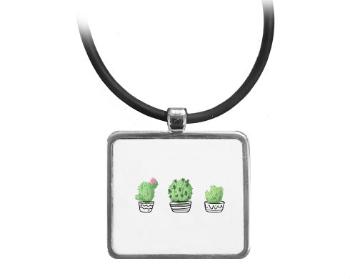 Medailonek malý obdelník Kaktusy