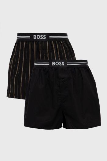 Bavlněné boxerky BOSS 2-pack černá barva