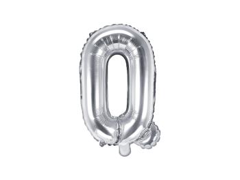 PartyDeco Fóliový balónek Mini - Písmeno Q stříbrný 35cm
