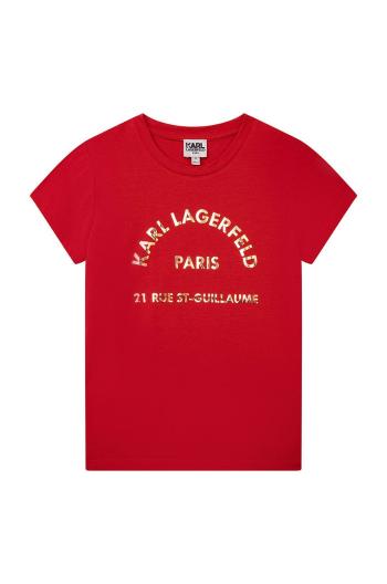 Dětské tričko Karl Lagerfeld červená barva