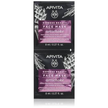 Apivita Express Beauty Brightening Face Mask Artichoke intenzivní hydratační maska s AHA kyselinami 2x8 ml