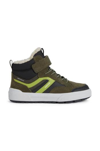 Dětské sneakers boty Geox zelená barva