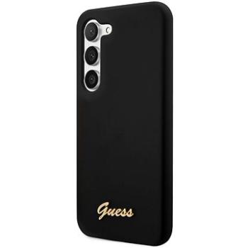 Guess Liquid Silicone Metal Logo Zadní Kryt pro Samsung Galaxy S23 Black (GUHCS23SSLSMK)