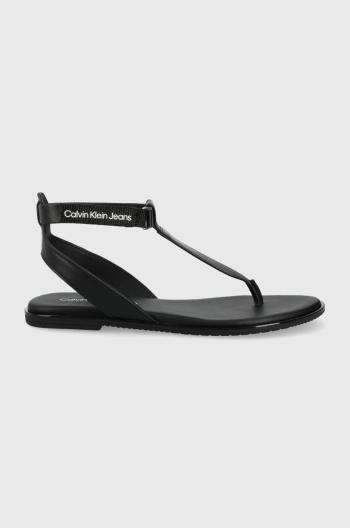 Kožené sandály Calvin Klein Jeans dámské, černá barva