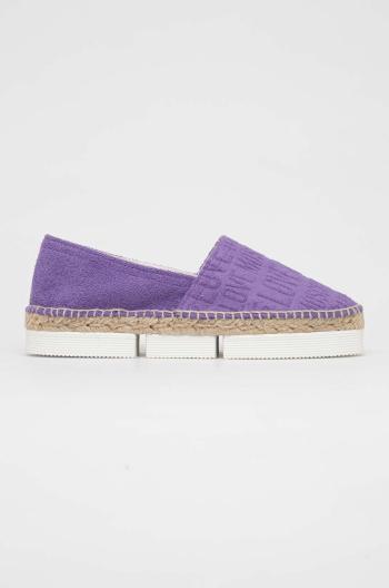 Espadrilky Love Moschino Scarpad Espam 35 fialová barva, na platformě, JA10313G1G