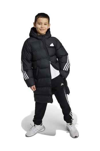 Dětská bunda adidas J FI 3S PARKA černá barva, IV9612